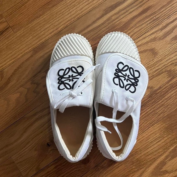 Authentic White Loewe Flap Sneakers 36 - Picture 3 of 4
